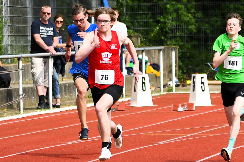 DTV 1856 Leichtathletik - Jonas Lorke beim Sprint auf der Rennbahnsterschaft