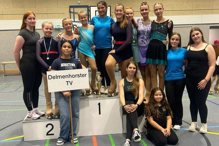 Platz 1 Teamwertung Rollkunstlauf Delmenhorster Turnverein beim Heidepokal