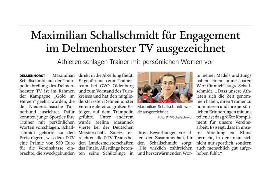 DK - DTV 1856 Trainer für Engagement geehrt