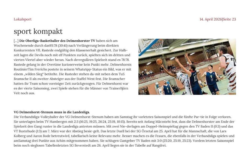 DK - Pressebericht Basketball-Volleyball